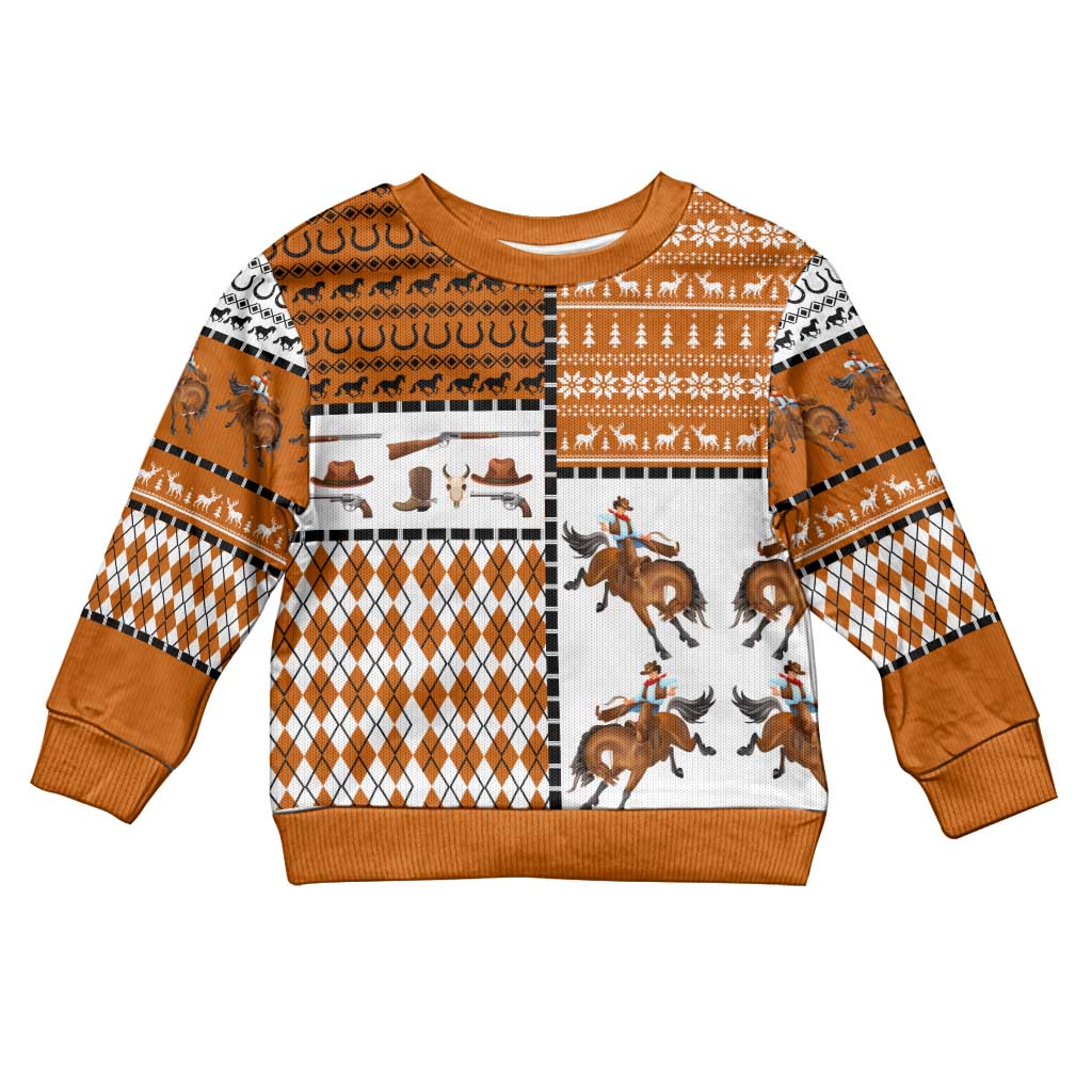 Horse Cowboy Merry Christmas Design Kid Ugly Christmas Sweater Funny Xmas Holiday Patterns - Wonder Print Shop