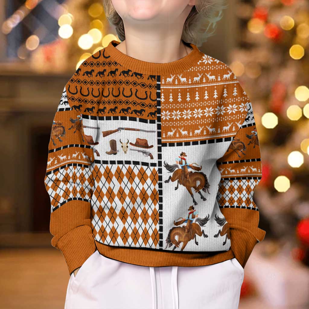 Horse Cowboy Merry Christmas Design Kid Ugly Christmas Sweater Funny Xmas Holiday Patterns - Wonder Print Shop