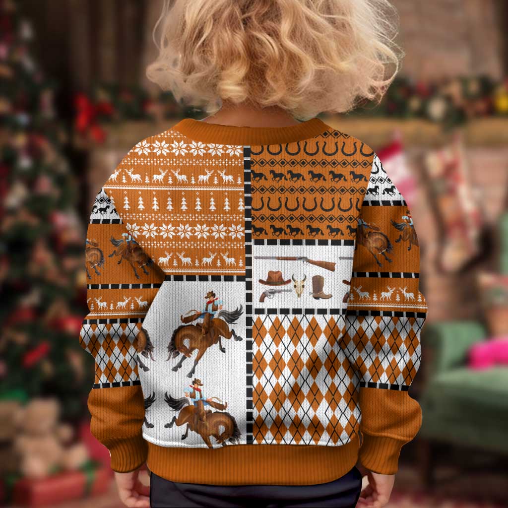 Horse Cowboy Merry Christmas Design Kid Ugly Christmas Sweater Funny Xmas Holiday Patterns - Wonder Print Shop
