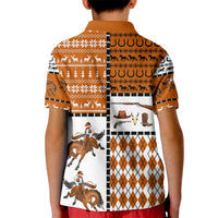 Horse Cowboy Merry Christmas Design Kid Polo Shirt Funny Xmas Holiday Patterns - Wonder Print Shop