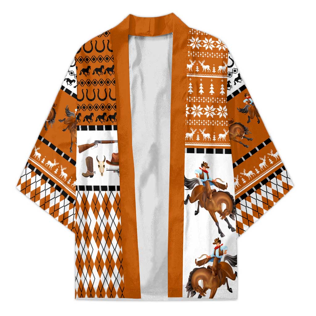 Horse Cowboy Merry Christmas Design Kimono Funny Xmas Holiday Patterns - Wonder Print Shop
