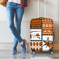 Horse Cowboy Merry Christmas Design Luggage Cover Funny Xmas Holiday Patterns - Wonder Print Shop
