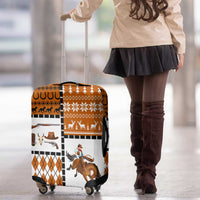 Horse Cowboy Merry Christmas Design Luggage Cover Funny Xmas Holiday Patterns - Wonder Print Shop