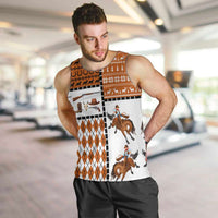 Horse Cowboy Merry Christmas Design Men Tank Top Funny Xmas Holiday Patterns - Wonder Print Shop