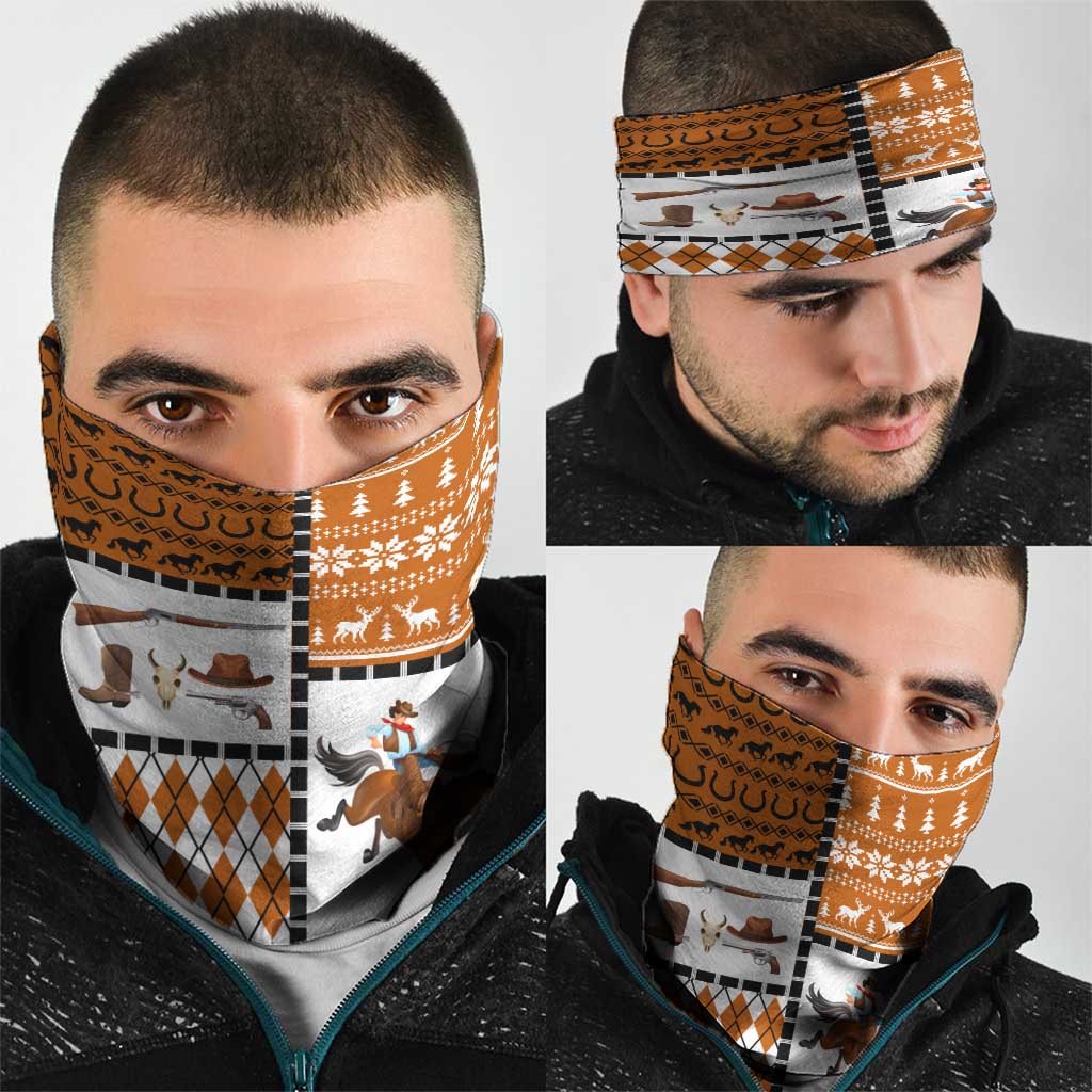Horse Cowboy Merry Christmas Design Neck Gaiter Funny Xmas Holiday Patterns - Wonder Print Shop