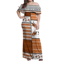 Horse Cowboy Merry Christmas Design Off Shoulder Maxi Dress Funny Xmas Holiday Patterns - Wonder Print Shop