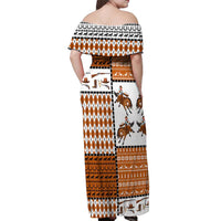 Horse Cowboy Merry Christmas Design Off Shoulder Maxi Dress Funny Xmas Holiday Patterns - Wonder Print Shop