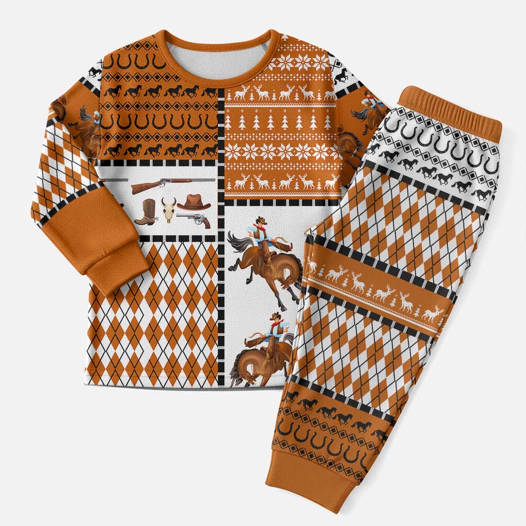 Horse Cowboy Merry Christmas Design Christmas Pajama Set Funny Xmas Holiday Patterns - Wonder Print Shop