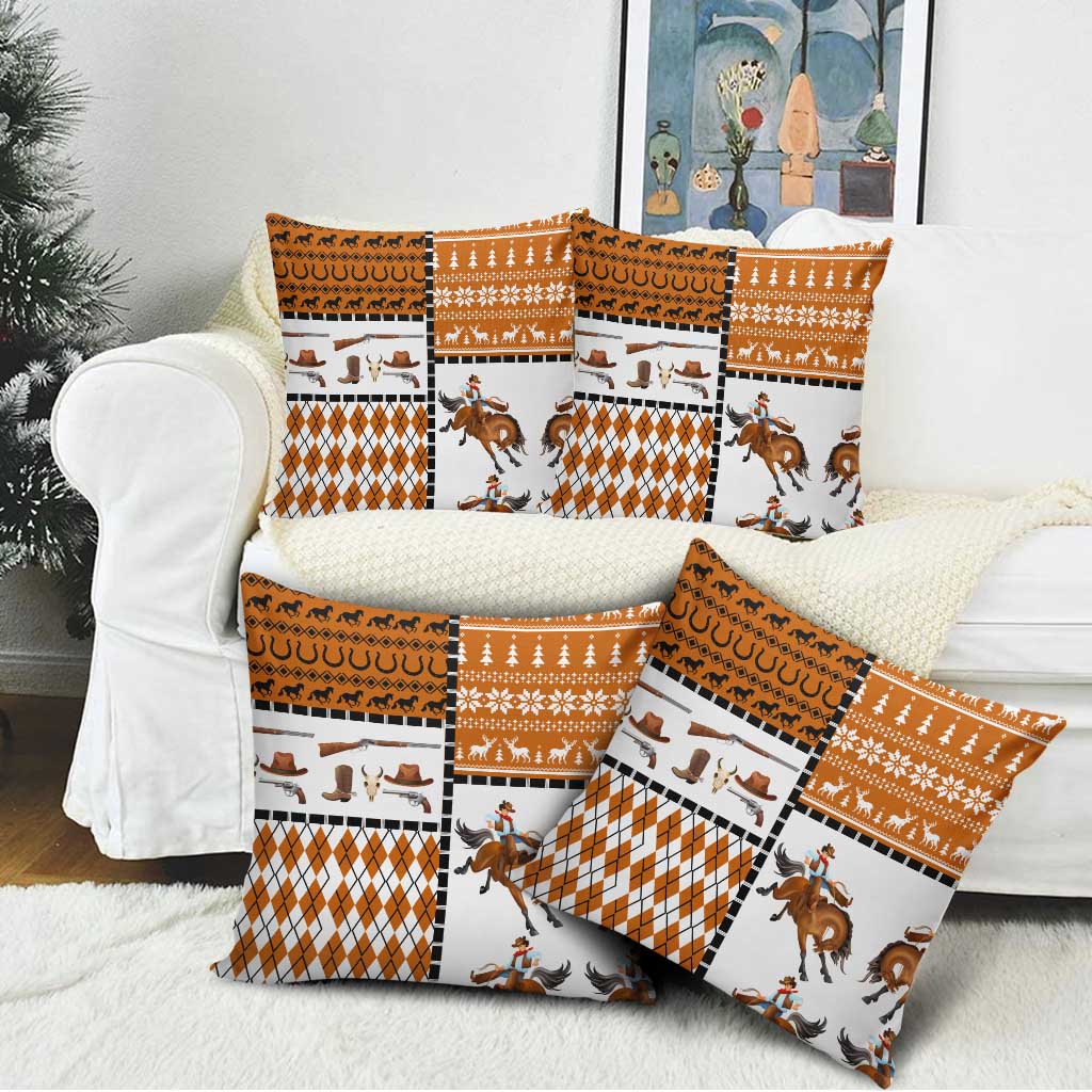 Horse Cowboy Merry Christmas Design Pillow Cover Funny Xmas Holiday Patterns - Wonder Print Shop