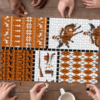 Horse Cowboy Merry Christmas Design Puzzle Funny Xmas Holiday Patterns - Wonder Print Shop