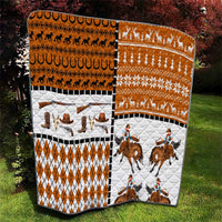 Horse Cowboy Merry Christmas Design Quilt Funny Xmas Holiday Patterns - Wonder Print Shop