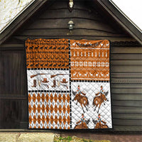 Horse Cowboy Merry Christmas Design Quilt Funny Xmas Holiday Patterns - Wonder Print Shop