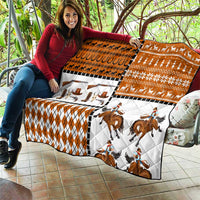 Horse Cowboy Merry Christmas Design Quilt Funny Xmas Holiday Patterns - Wonder Print Shop