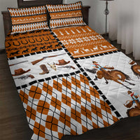 Horse Cowboy Merry Christmas Design Quilt Bed Set Funny Xmas Holiday Patterns - Wonder Print Shop