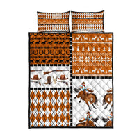 Horse Cowboy Merry Christmas Design Quilt Bed Set Funny Xmas Holiday Patterns - Wonder Print Shop