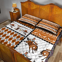 Horse Cowboy Merry Christmas Design Quilt Bed Set Funny Xmas Holiday Patterns - Wonder Print Shop