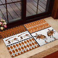 Horse Cowboy Merry Christmas Design Rubber Doormat Funny Xmas Holiday Patterns - Wonder Print Shop