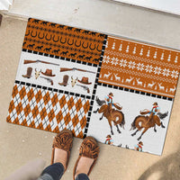 Horse Cowboy Merry Christmas Design Rubber Doormat Funny Xmas Holiday Patterns - Wonder Print Shop