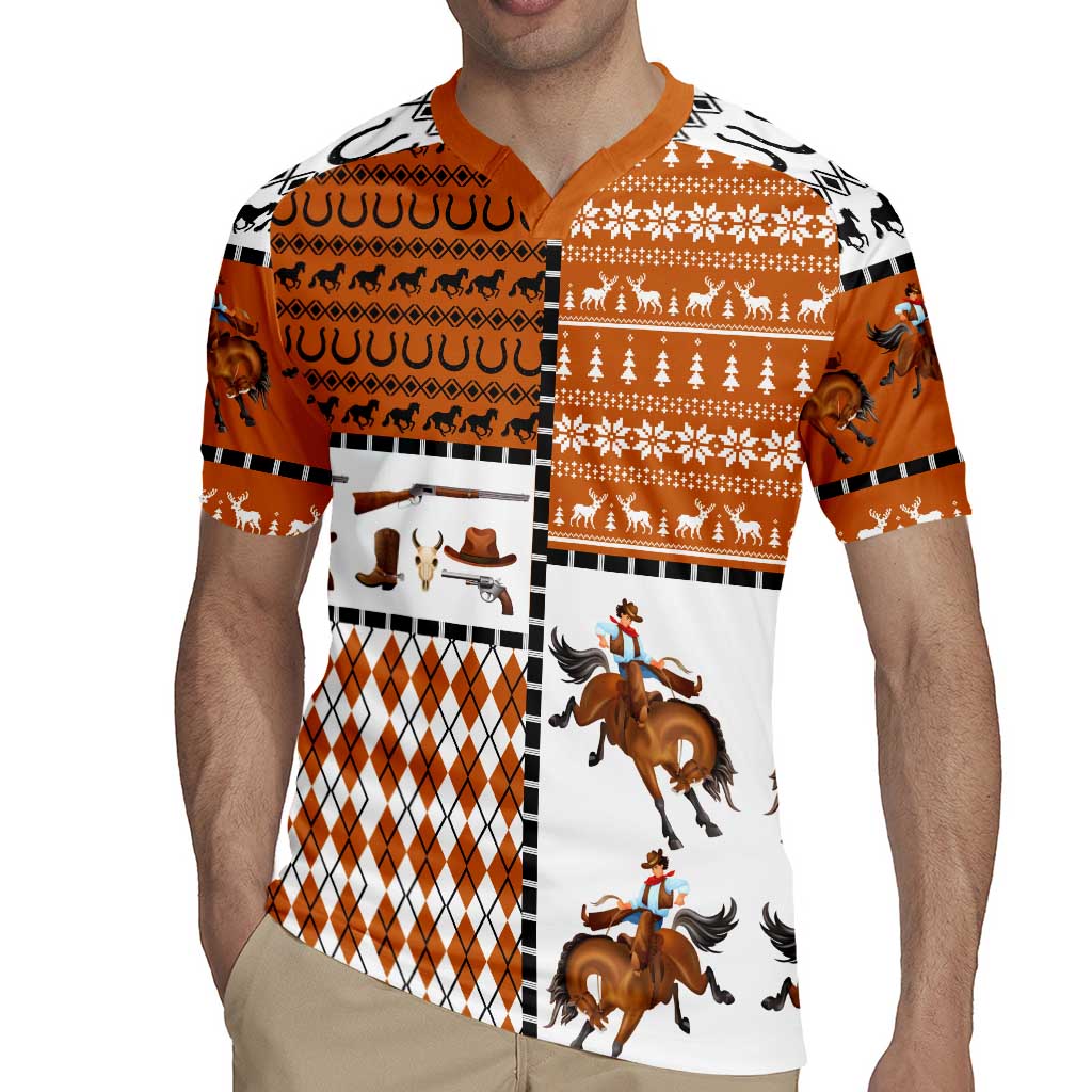 Horse Cowboy Merry Christmas Design Rugby Jersey Funny Xmas Holiday Patterns - Wonder Print Shop