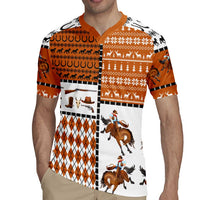 Horse Cowboy Merry Christmas Design Rugby Jersey Funny Xmas Holiday Patterns - Wonder Print Shop