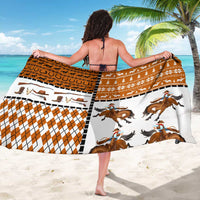Horse Cowboy Merry Christmas Design Sarong Funny Xmas Holiday Patterns - Wonder Print Shop