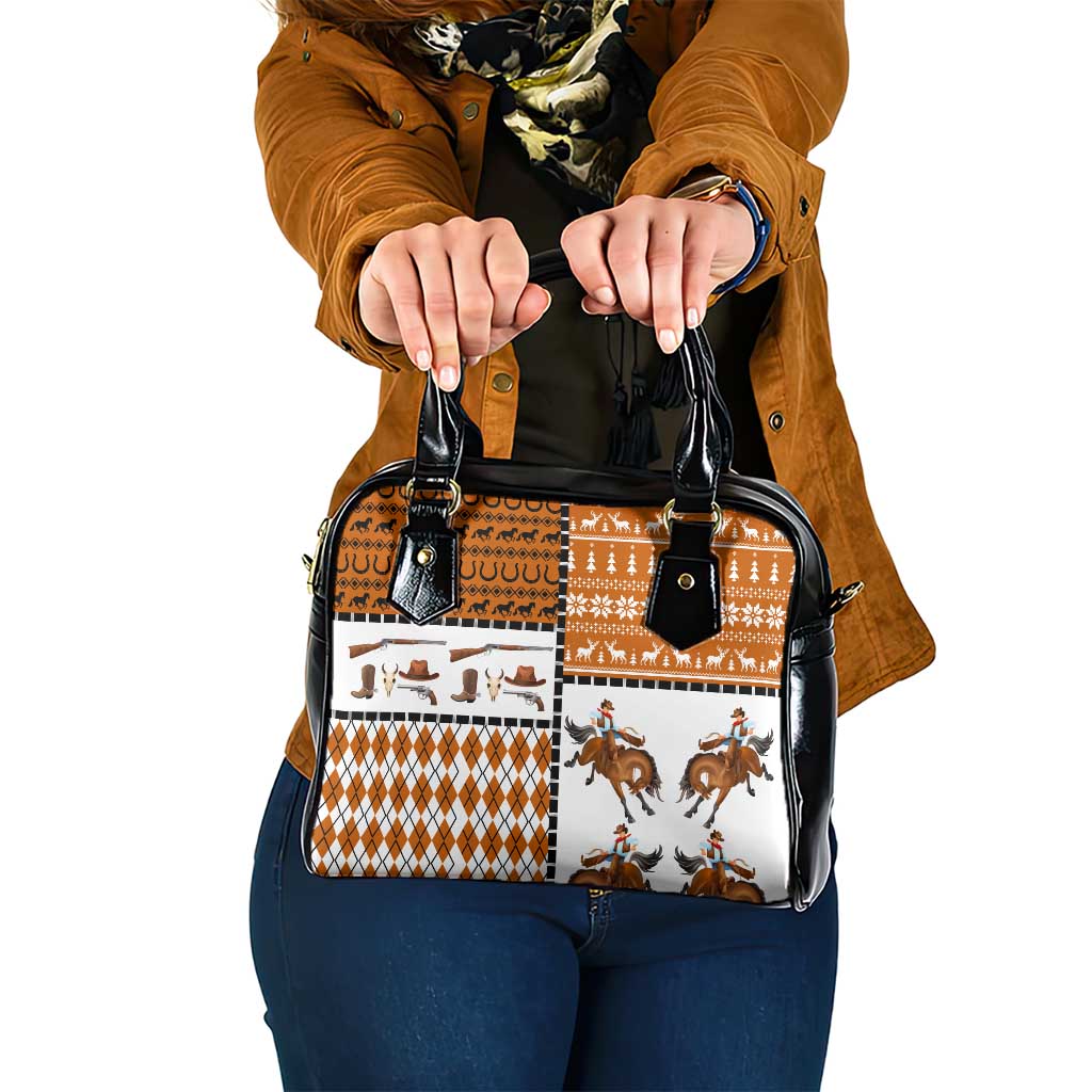 Horse Cowboy Merry Christmas Design Shoulder Handbag Funny Xmas Holiday Patterns - Wonder Print Shop
