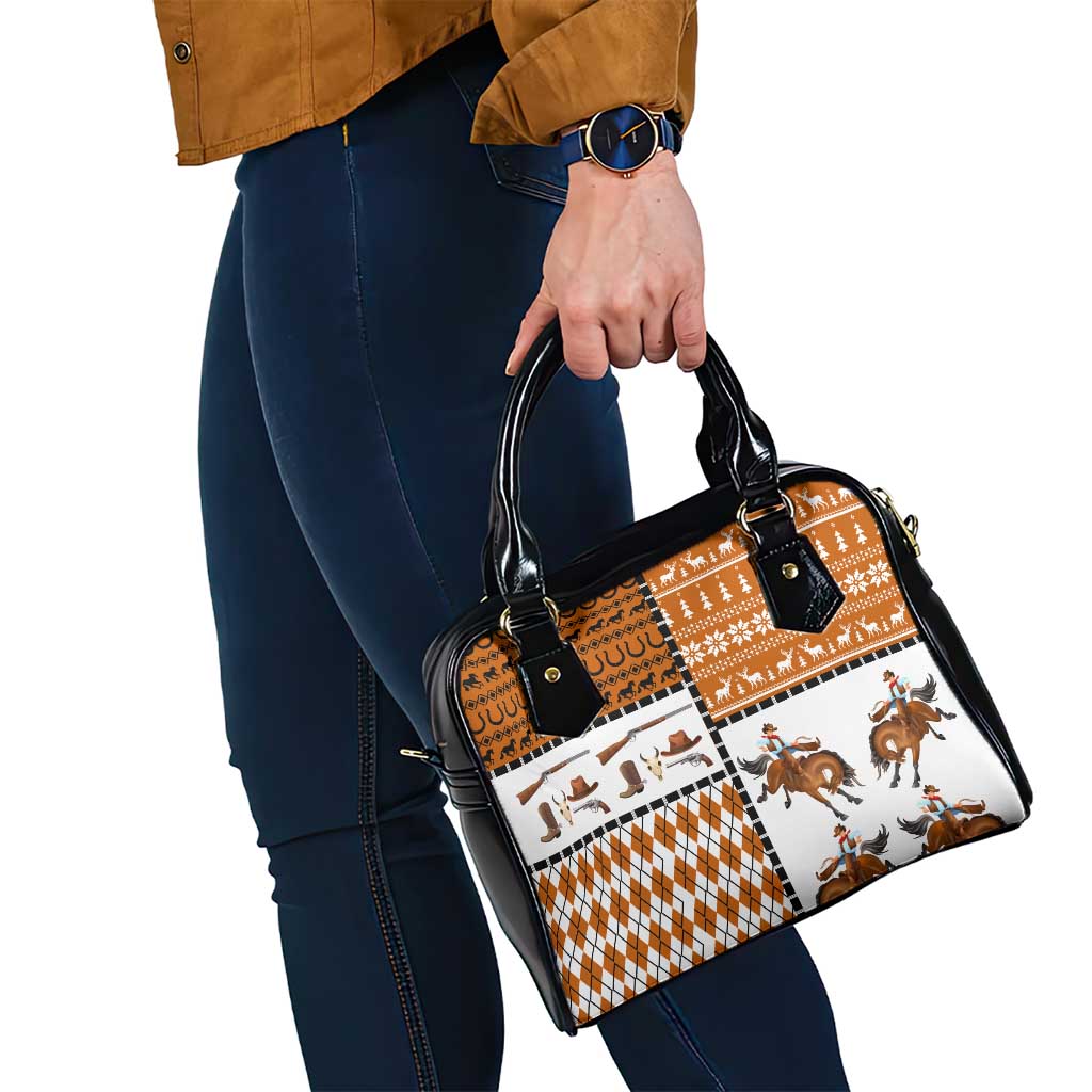 Horse Cowboy Merry Christmas Design Shoulder Handbag Funny Xmas Holiday Patterns - Wonder Print Shop