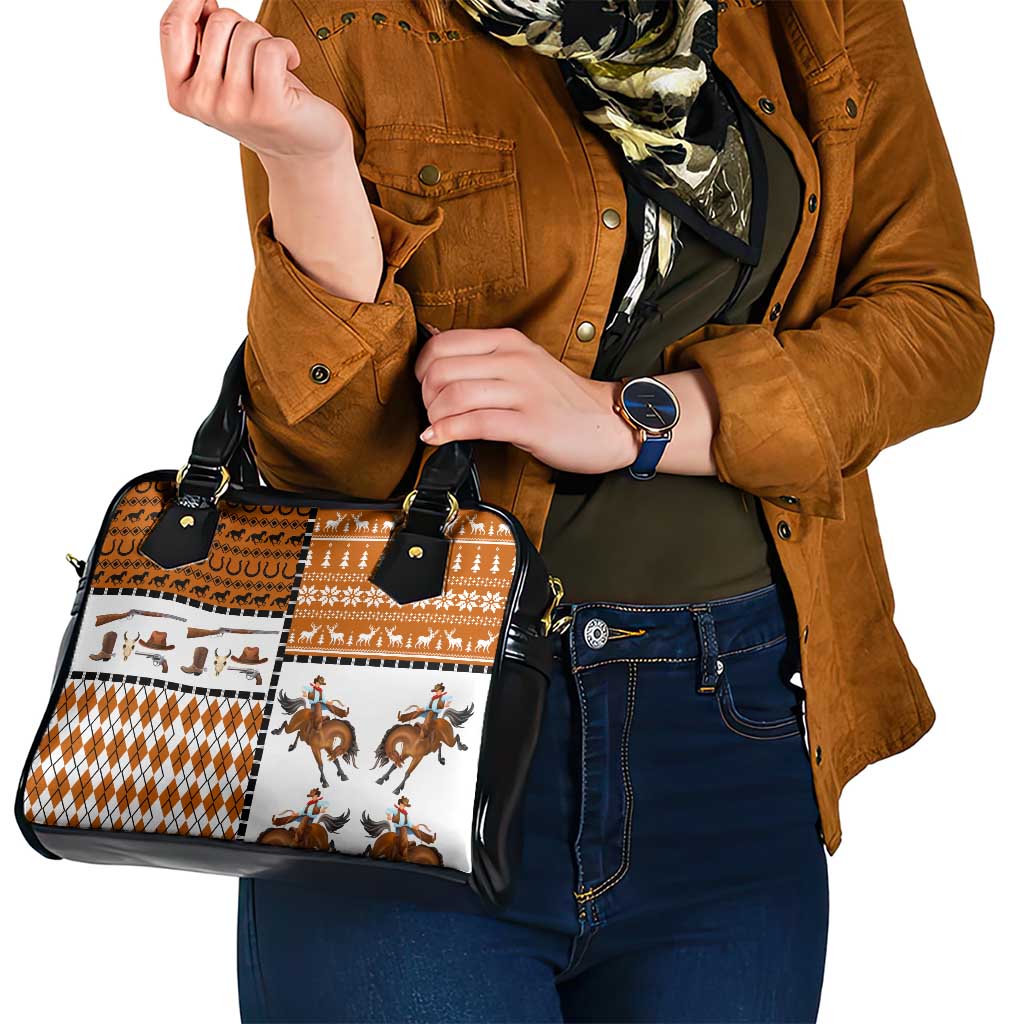 Horse Cowboy Merry Christmas Design Shoulder Handbag Funny Xmas Holiday Patterns - Wonder Print Shop