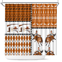 Horse Cowboy Merry Christmas Design Shower Curtain Funny Xmas Holiday Patterns - Wonder Print Shop