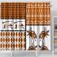 Horse Cowboy Merry Christmas Design Shower Curtain Funny Xmas Holiday Patterns - Wonder Print Shop