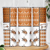 Horse Cowboy Merry Christmas Design Skinny Tumbler Funny Xmas Holiday Patterns - Wonder Print Shop