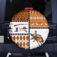 Horse Cowboy Merry Christmas Design Spare Tire Cover Funny Xmas Holiday Patterns - Wonder Print Shop