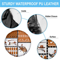 Horse Cowboy Merry Christmas Design Spare Tire Cover Funny Xmas Holiday Patterns - Wonder Print Shop