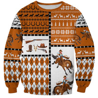 Horse Cowboy Merry Christmas Design Sweatshirt Funny Xmas Holiday Patterns - Wonder Print Shop