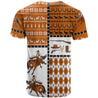 Horse Cowboy Merry Christmas Design T Shirt Funny Xmas Holiday Patterns - Wonder Print Shop
