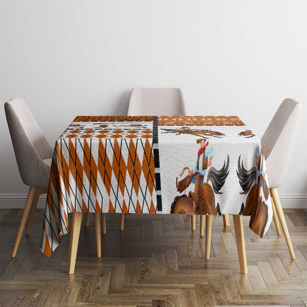 Horse Cowboy Merry Christmas Design Tablecloth Funny Xmas Holiday Patterns - Wonder Print Shop