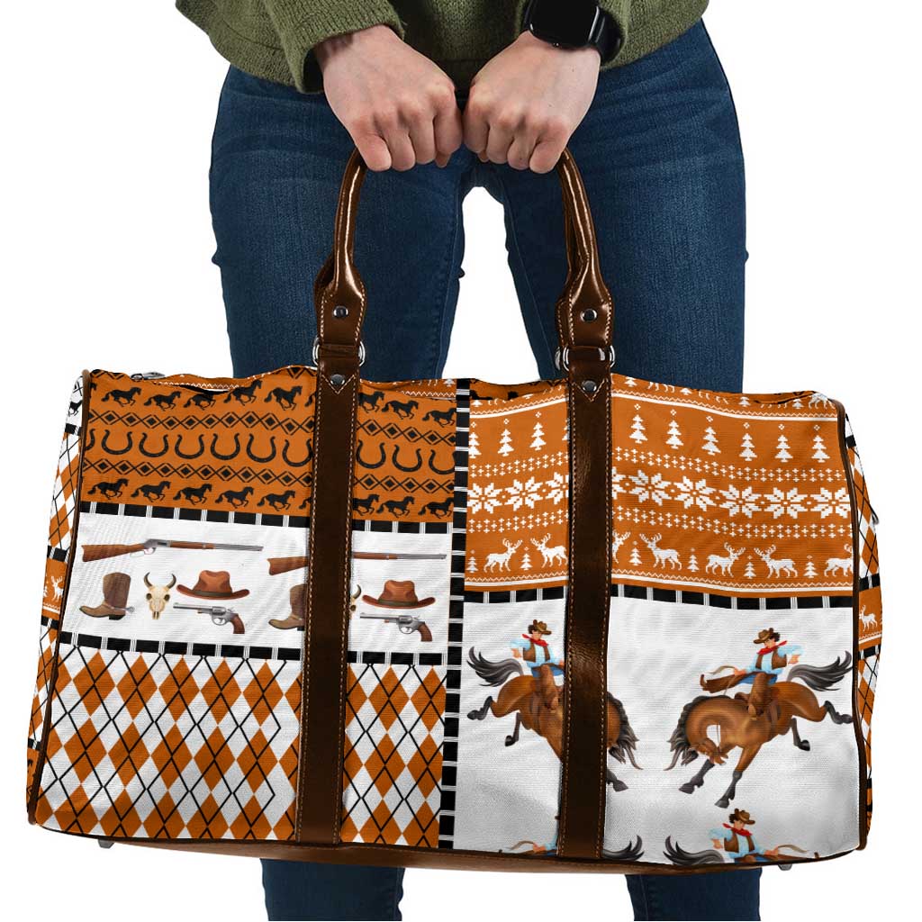 Horse Cowboy Merry Christmas Design Travel Bag Funny Xmas Holiday Patterns - Wonder Print Shop