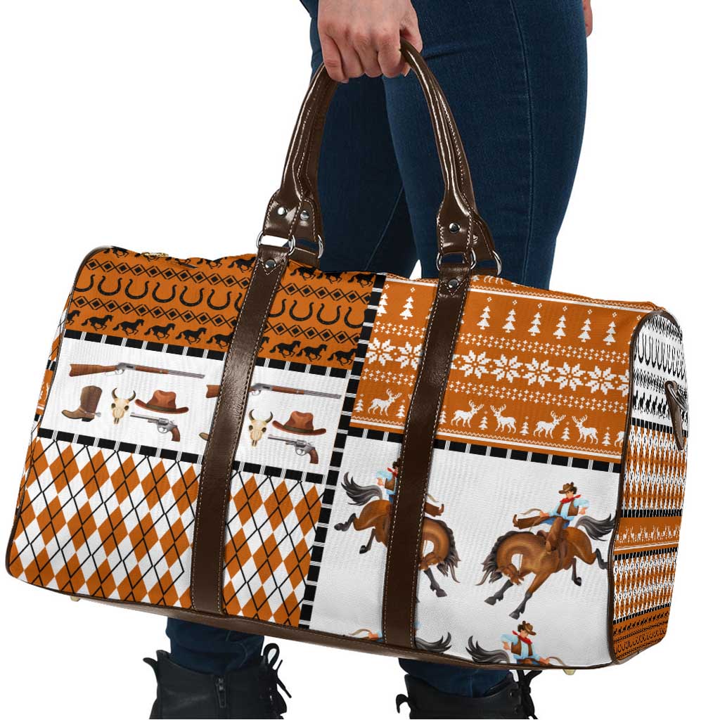 Horse Cowboy Merry Christmas Design Travel Bag Funny Xmas Holiday Patterns - Wonder Print Shop