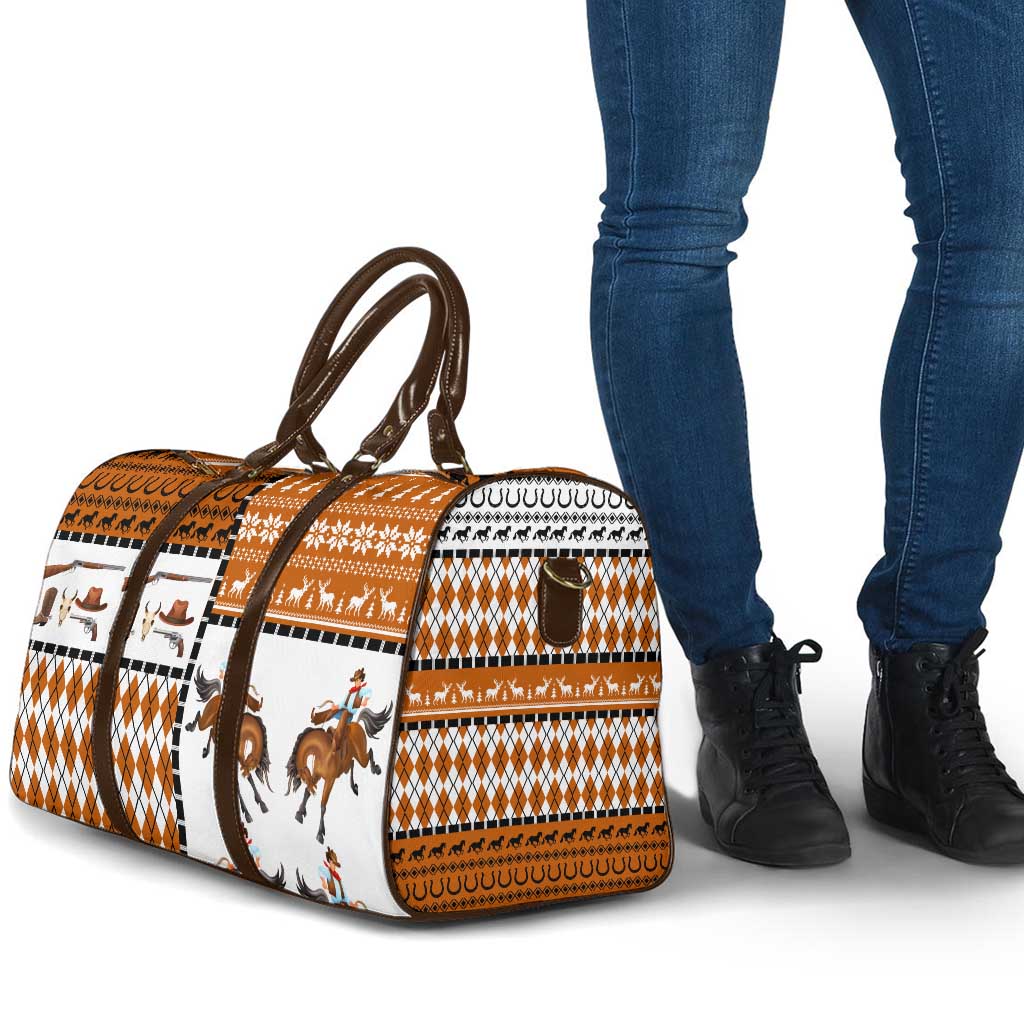 Horse Cowboy Merry Christmas Design Travel Bag Funny Xmas Holiday Patterns - Wonder Print Shop