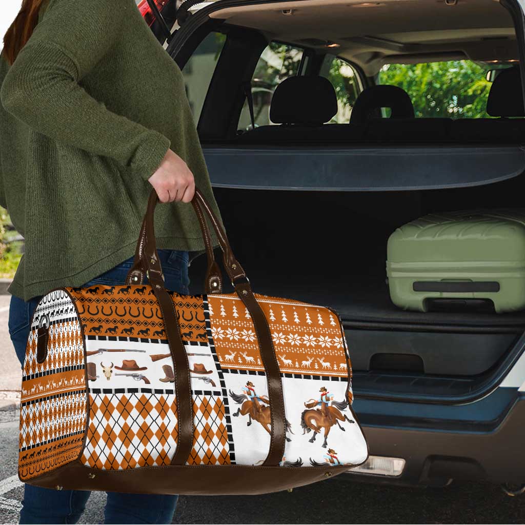 Horse Cowboy Merry Christmas Design Travel Bag Funny Xmas Holiday Patterns - Wonder Print Shop
