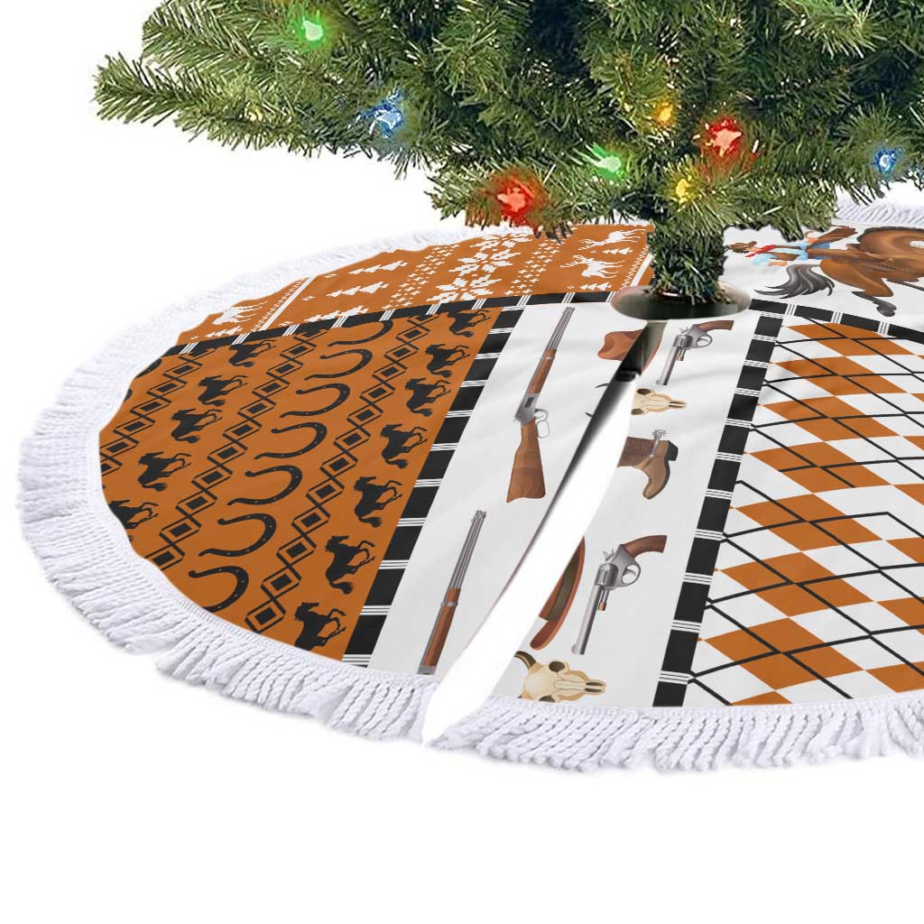 Horse Cowboy Merry Christmas Design Tree Skirt Funny Xmas Holiday Patterns - Wonder Print Shop