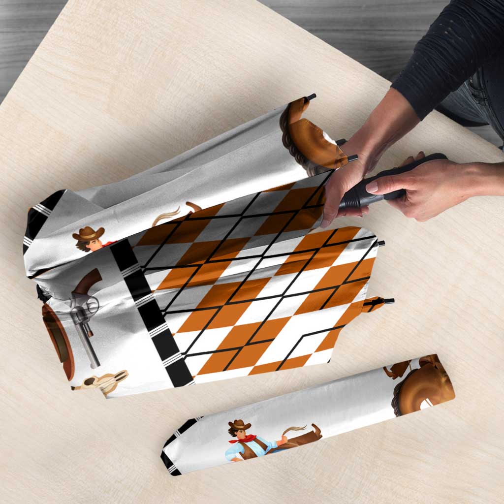 Horse Cowboy Merry Christmas Design Umbrella Funny Xmas Holiday Patterns - Wonder Print Shop