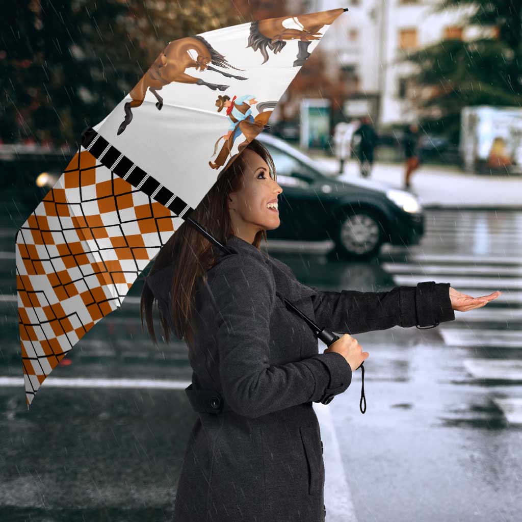 Horse Cowboy Merry Christmas Design Umbrella Funny Xmas Holiday Patterns - Wonder Print Shop