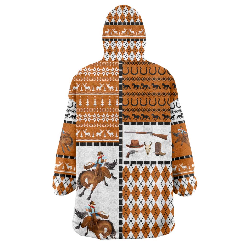 Horse Cowboy Merry Christmas Design Wearable Blanket Hoodie Funny Xmas Holiday Patterns - Wonder Print Shop