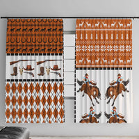 Horse Cowboy Merry Christmas Design Window Curtain Funny Xmas Holiday Patterns - Wonder Print Shop