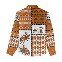 Horse Cowboy Merry Christmas Design Women Casual Shirt Funny Xmas Holiday Patterns - Wonder Print Shop