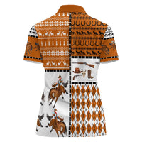 Horse Cowboy Merry Christmas Design Women Polo Shirt Funny Xmas Holiday Patterns - Wonder Print Shop