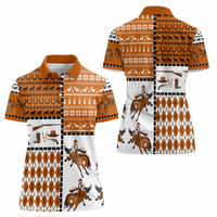 Horse Cowboy Merry Christmas Design Women Polo Shirt Funny Xmas Holiday Patterns - Wonder Print Shop