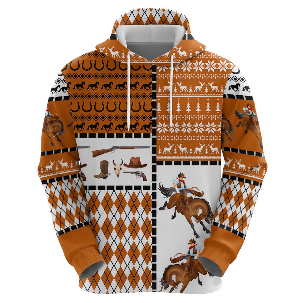 Horse Cowboy Merry Christmas Design Zip Hoodie Funny Xmas Holiday Patterns - Wonder Print Shop