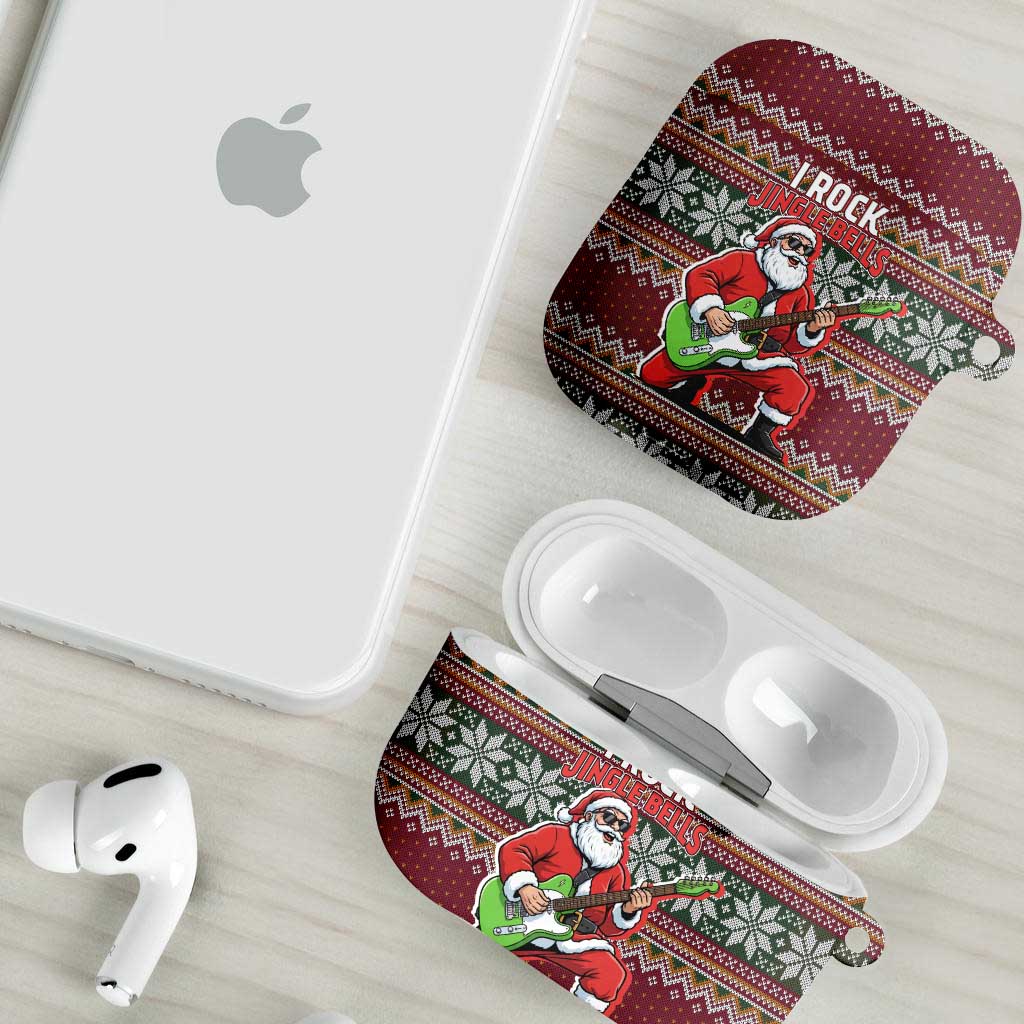 I Rock Jingle Bells Christmas Design AirPods Case Funny Xmas Holiday Patterns - Wonder Print Shop